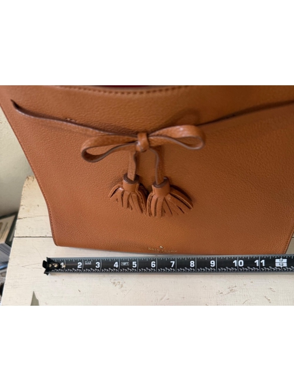 Kate Spade Brown Leather Tote Bag Medium - Picture 9 of 9